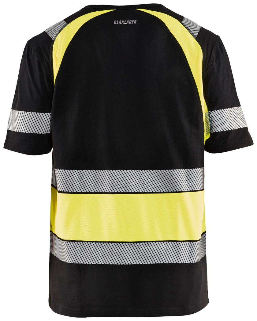 Varsel-T-Shirt Svart/Varselgul  4XL