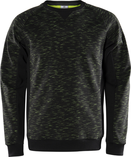 SWEATSHIRT 7091 MELA SVART/HIVIS GUL L