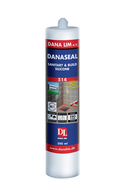 Våtrumssilikon 514 grå 300ml Danaseal