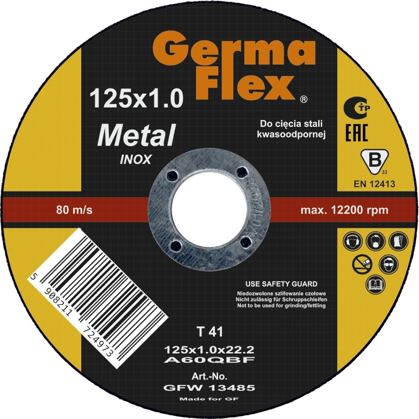 KAPSKIVA INOX 125X1X22x2MM