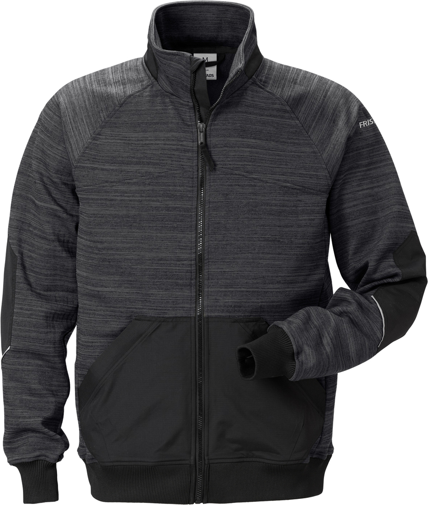 SWEATSHIRTJACKA 7052 SMP GRÅ/SVART STL XL