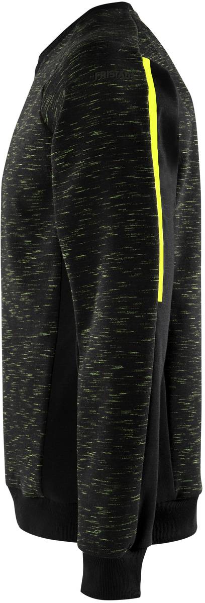 SWEATSHIRT 7091 MELA SVART/HIVIS GUL L