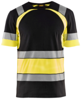 Varsel-T-Shirt Svart/Varselgul  4XL