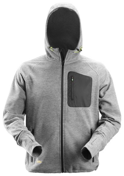 Hoodie Fleece FW Grå/Svart St l: XXL