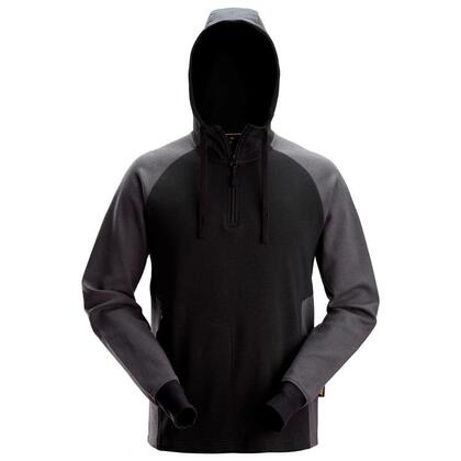 HOODIE ZIP 2-FÄRGAD Svart/grå  STL: XXL