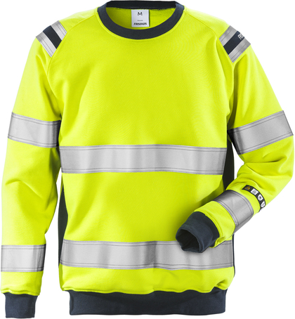 SWEATSHIRT FLAM 7076 SFLH VARSELGUL/MARIN STL L