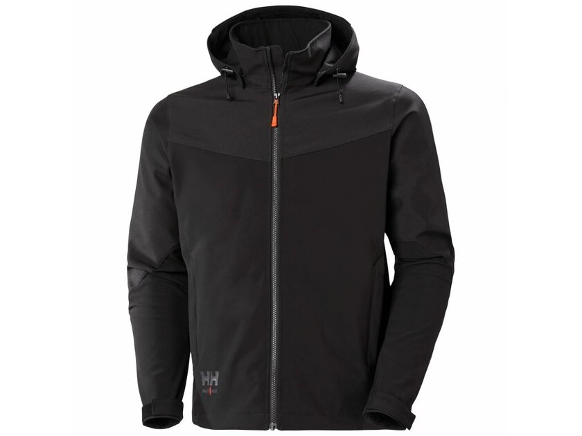 JACKA SOFTSHELL OXFORD XXL AVTAGBAR HUVA SVART