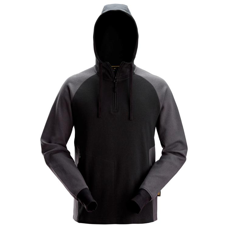 HOODIE ZIP 2-FÄRGAD Svart/grå  STL: XXL