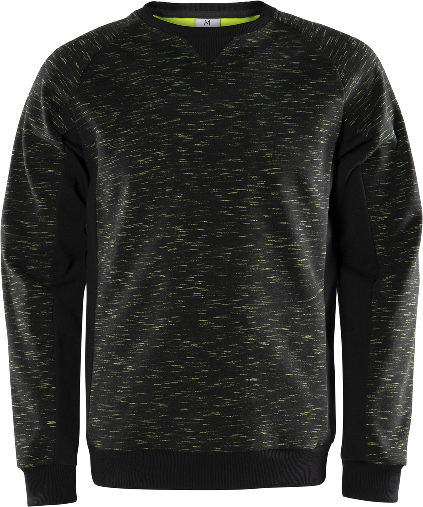 SWEATSHIRT 7091 MELA SVART/HIVIS GUL L
