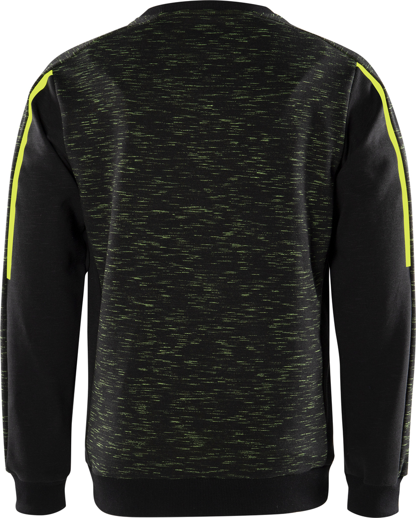SWEATSHIRT 7091 MELA SVART/HIVIS GUL L